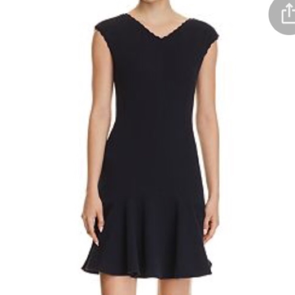NWT Rebecca Taylor Anna Scallop-trimmed Dress in Black (size large)